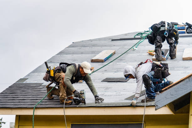 Professional Gutter Installation technician working in Merit, TX